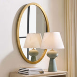 Elstree Oval Mirror, Antique Brass