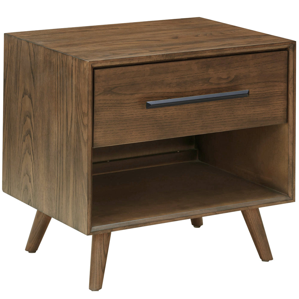 Emery 1 Drawer Nightstand, Walnut-Furniture - Bedroom-High Fashion Home