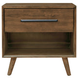 Emery 1 Drawer Nightstand, Walnut-Furniture - Bedroom-High Fashion Home