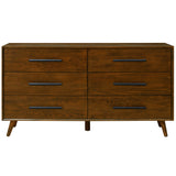 Emery 6 Drawer Dresser, Walnut-Furniture - Storage-High Fashion Home