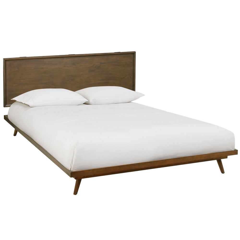 Emery Platform Bed, Walnut-Furniture - Bedroom-High Fashion Home