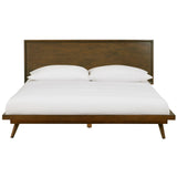 Emery Platform Bed, Walnut-Furniture - Bedroom-High Fashion Home