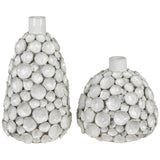 Emile Vases, White, Set of 2-Accessories-High Fashion Home