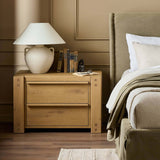 Emmer Nightstand, Aged Smoked Oak by Four Hands-Furniture - Bedroom-High Fashion Home