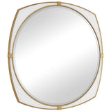 Estella Round Mirror, Antique Gold