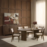 Estelle Oval Dining Table, Soft Cocoa-Furniture - Dining-High Fashion Home