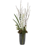 Eterna Orchid Centerpiece, White-Accessories-High Fashion Home