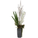 Eterna Orchid Centerpiece, White-Accessories-High Fashion Home