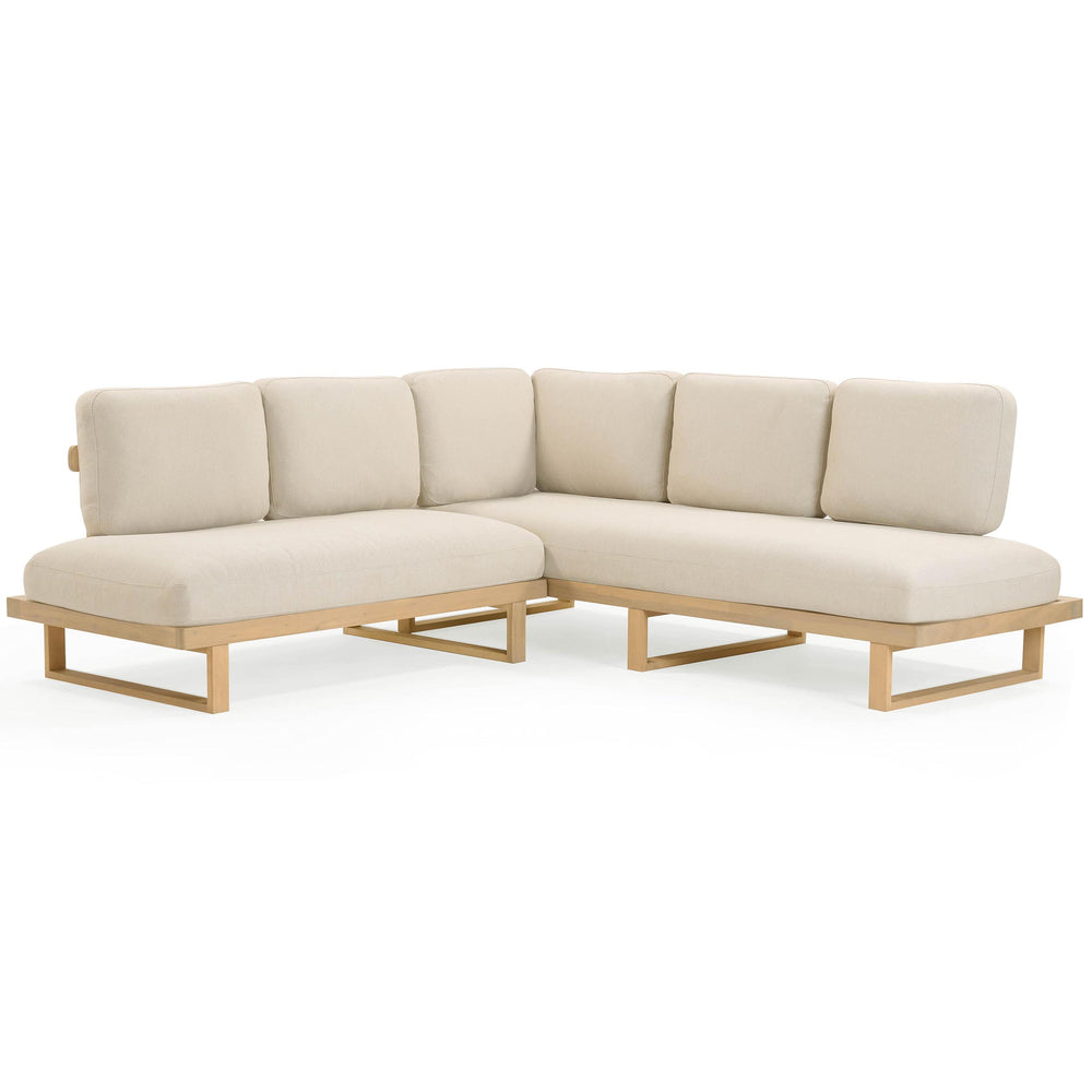 Evan Outdoor L-Sectional, Cream-Furniture - Outdoor-High Fashion Home