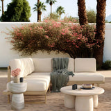 Evan Outdoor L-Sectional, Cream-Furniture - Outdoor-High Fashion Home