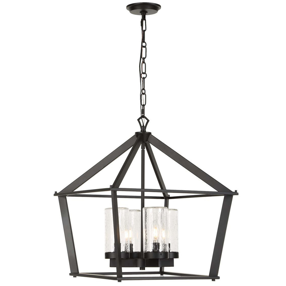Evanston 4 Light Pendant, Matte Black