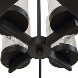 Evanston 4 Light Pendant, Matte Black