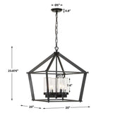 Evanston 4 Light Pendant, Matte Black