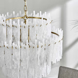 Everly Round Chandelier, Clear/White-Lighting-High Fashion Home