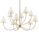 Evermore 10 Light Chandelier, Patina Brass