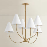 Evermore 6 Light Chandelier, Patina Brass