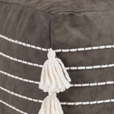 Ezekiel Pouf, Hickory-Furniture - Chairs-High Fashion Home