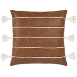 Ezekiel Vegan Leather Pillow, Brown