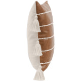 Ezekiel Vegan Leather Pillow, Brown