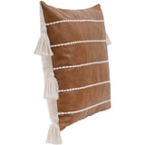 Ezekiel Vegan Leather Pillow, Brown