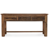 Ezra 3 Drawer Console Table, Natural-Furniture - Storage-High Fashion Home