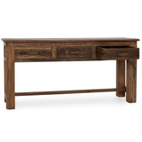 Ezra 3 Drawer Console Table, Natural-Furniture - Storage-High Fashion Home
