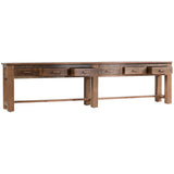 Ezra 6 Drawer Console Table, Natural-Furniture - Storage-High Fashion Home
