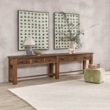 Ezra 6 Drawer Console Table, Natural-Furniture - Storage-High Fashion Home