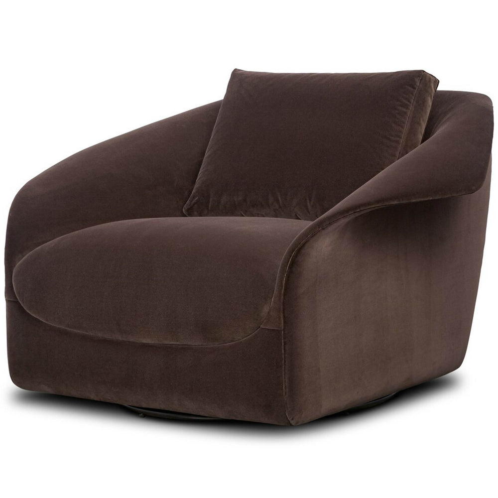 Ezra Swivel Chair, Surrey Cocoa by Four Hands-Furniture - Chairs-High Fashion Home