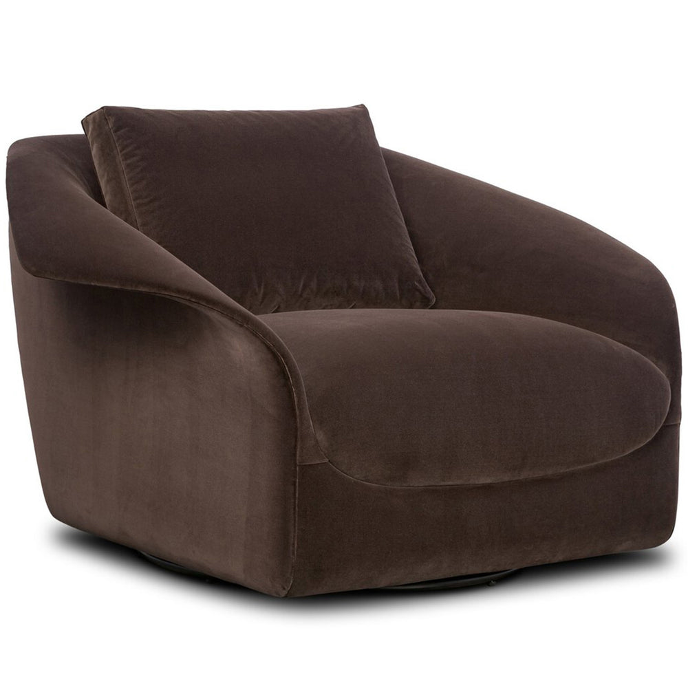 Ezra Swivel Chair, Surrey Cocoa by Four Hands