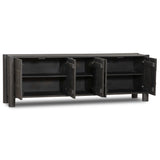 Ezri Media Console, Black-Furniture - Storage-High Fashion Home