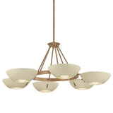 Alturas 6 Light Chandelier, Patina Brass/Soft Sand