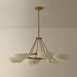 Alturas 6 Light Chandelier, Patina Brass/Soft Sand