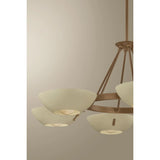 Alturas 6 Light Chandelier, Patina Brass/Soft Sand