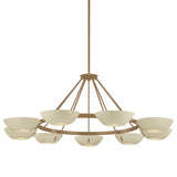 Alturas 9 Light Chandelier, Patina Brass/Soft Sand