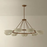 Alturas 9 Light Chandelier, Patina Brass/Soft Sand