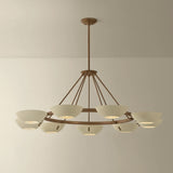 Alturas 9 Light Chandelier, Patina Brass/Soft Sand