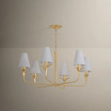 Quill 6 Light Chandelier, Gilded Ivory