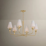 Quill 6 Light Chandelier, Gilded Ivory