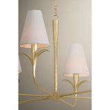 Quill 6 Light Chandelier, Gilded Ivory