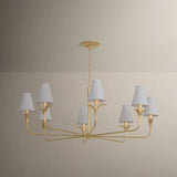 Quill 8 Light Chandelier, Gilded Ivory
