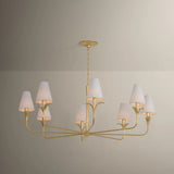 Quill 8 Light Chandelier, Gilded Ivory