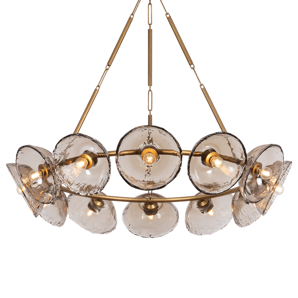 Diego 12 Light Chandelier, Patina Gold Leaf