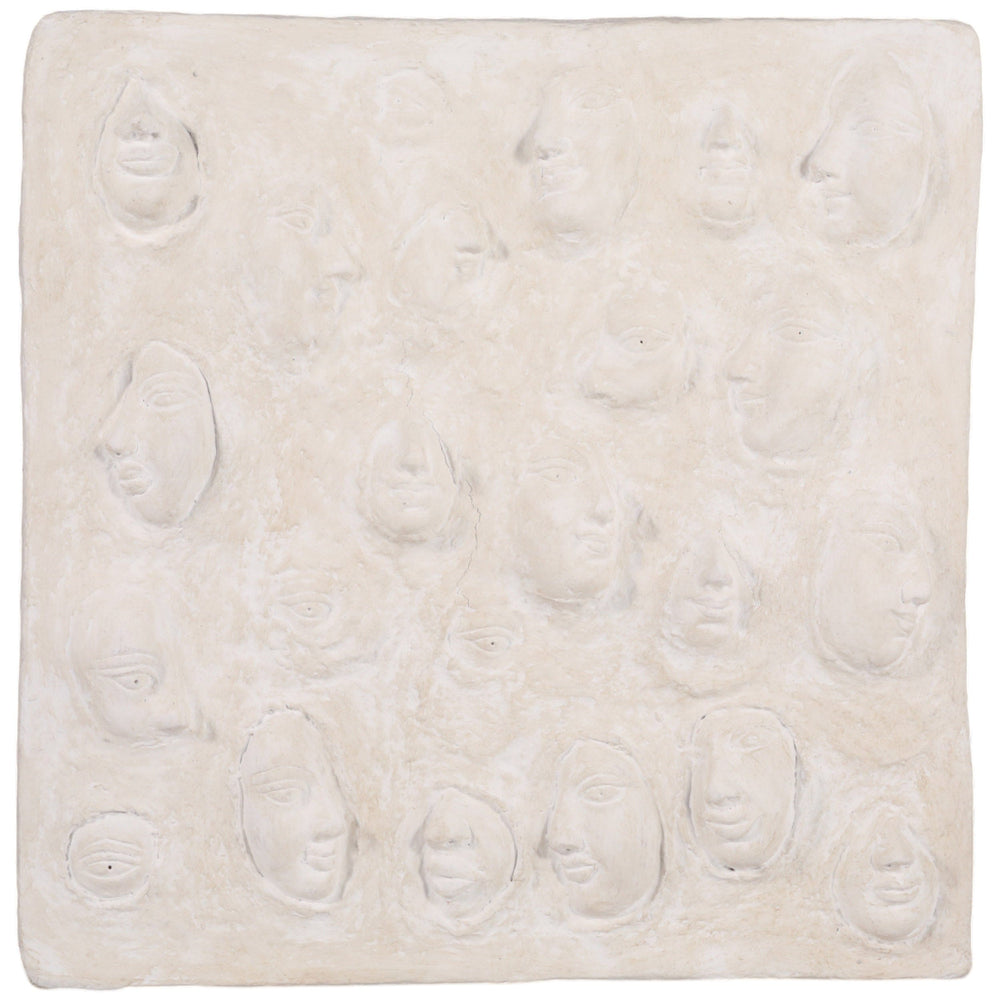 Faces Wall Art, Distressed White-Accessories-High Fashion Home
