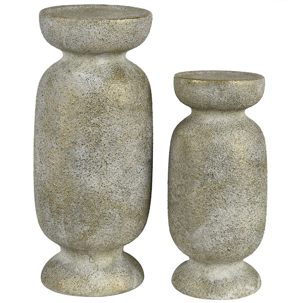 Fairchild Candleholders, Distressed Cream, Set of 2-Accessories-High Fashion Home