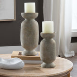 Fairchild Candleholders, Distressed Cream, Set of 2-Accessories-High Fashion Home