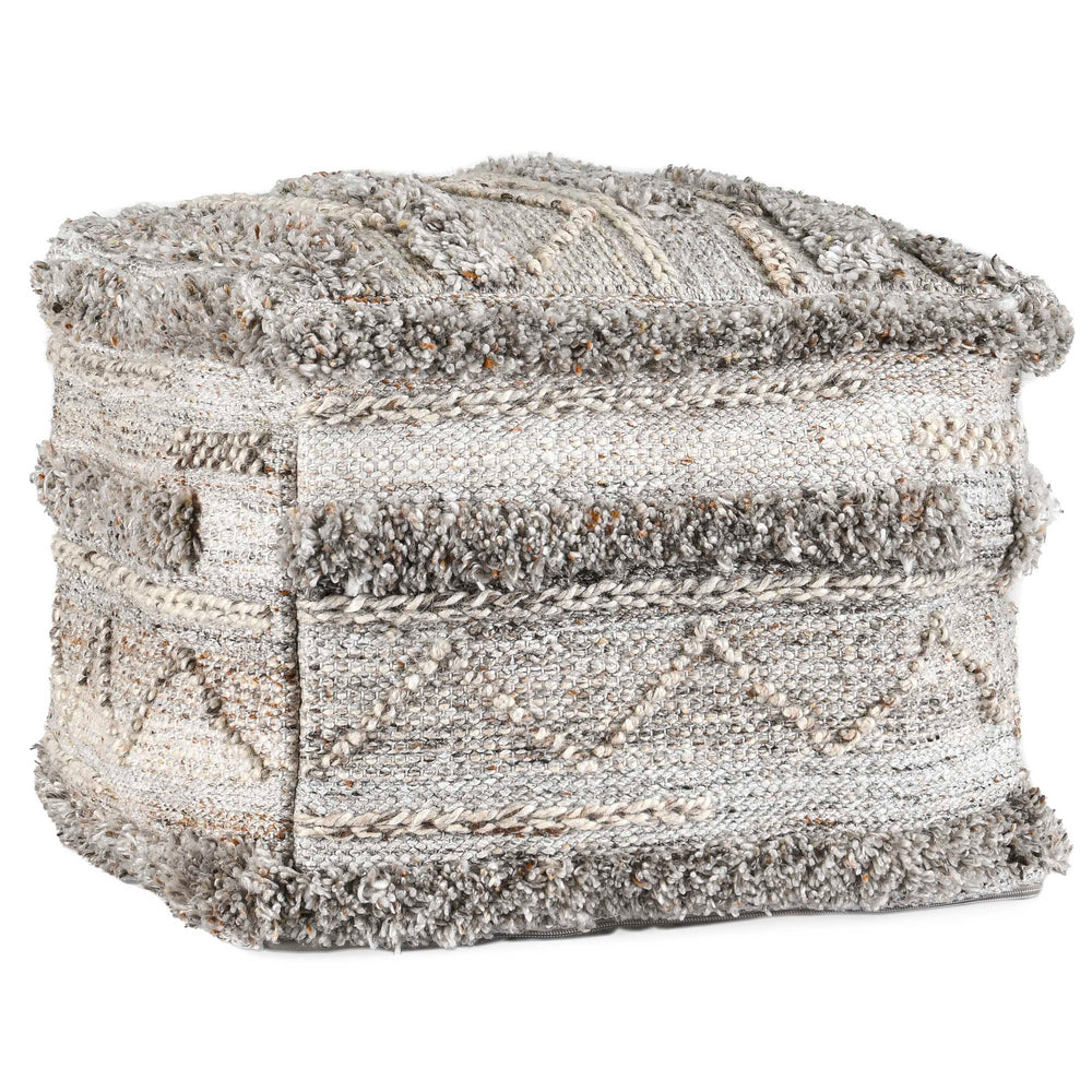 Fallon Pouf, Gray Multi-Furniture - Chairs-High Fashion Home