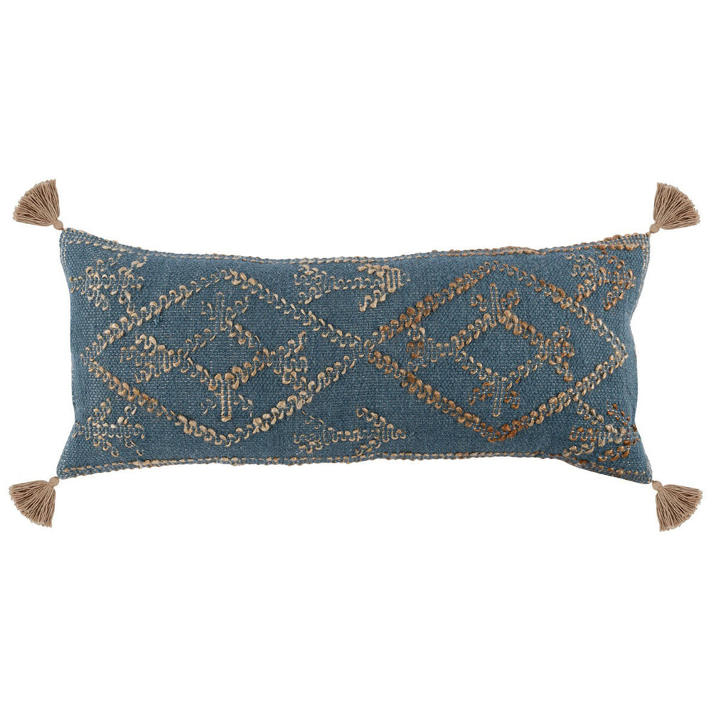Farm Lumbar Pillow, Blue/Natural