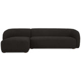 Faye Left Sectional, Black Boucle-Furniture - Sofas-High Fashion Home