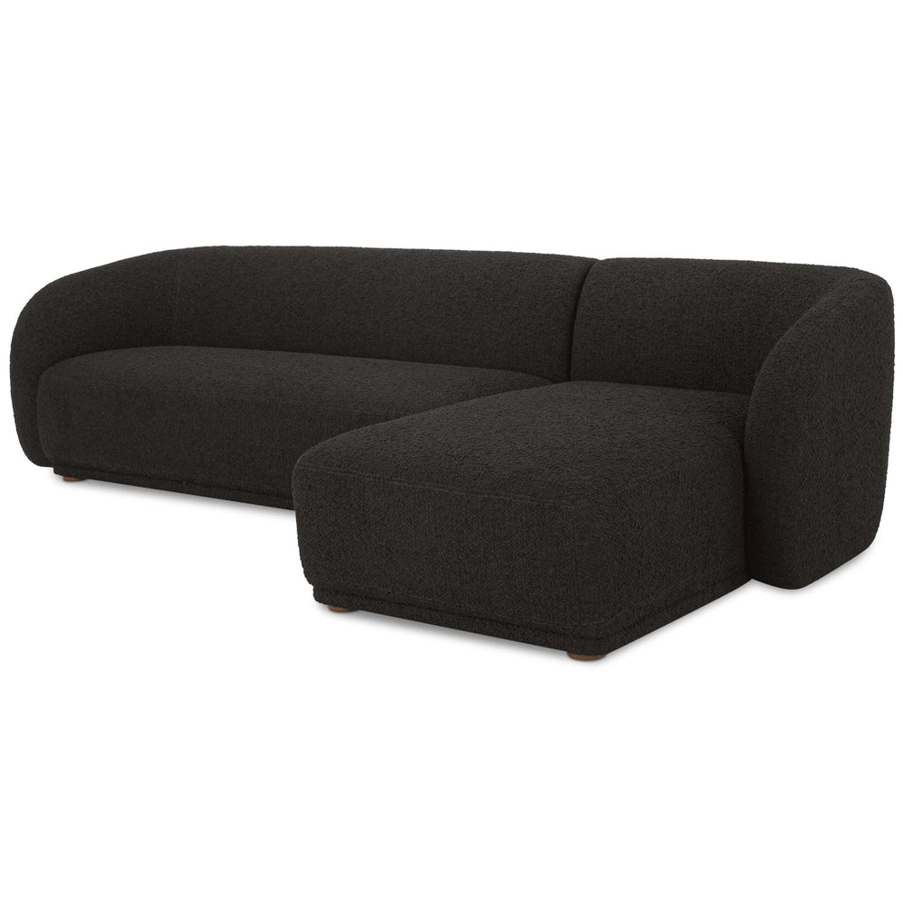 Faye Right Sectional, Black Boucle-Furniture - Sofas-High Fashion Home